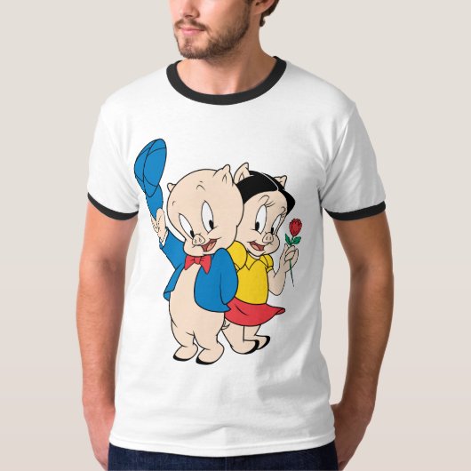 Porky Pig en Petunia T-shirt (Voorkant)