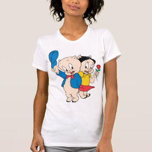 Porky Pig en Petunia T-shirt