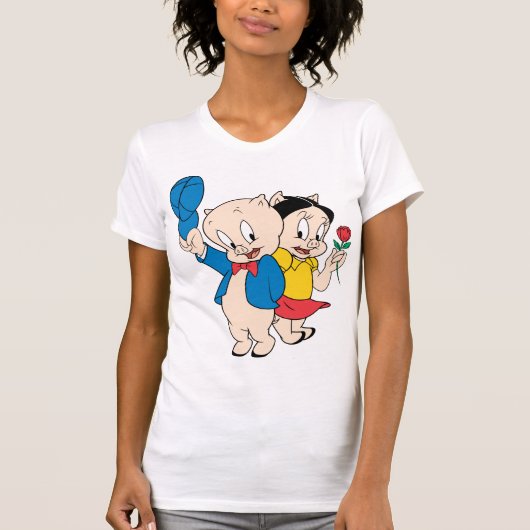 Porky Pig en Petunia T-shirt (Voorkant)