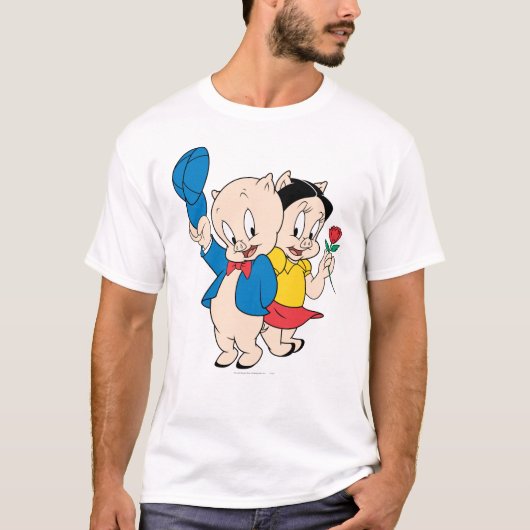 Porky Pig en Petunia T-shirt (Voorkant)