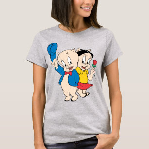 Porky Pig en Petunia T-shirt