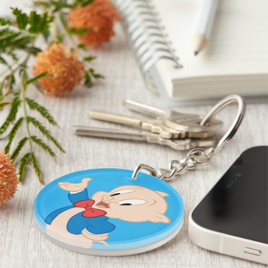 Porky Pig | Klassieke post Sleutelhanger (Voorkant Rechts)