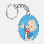 Porky Pig | Klassieke post Sleutelhanger (Voorkant Links)