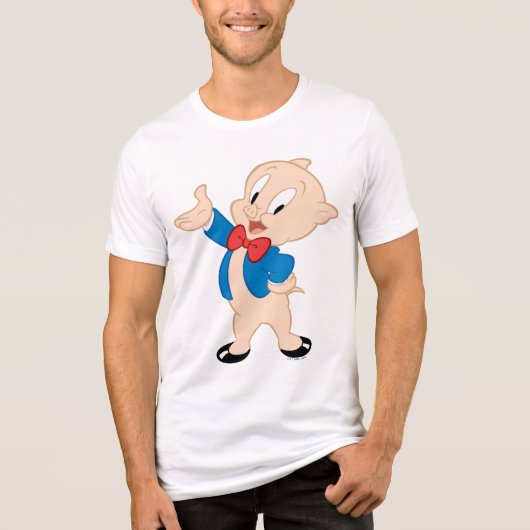 Porky Pig | Klassieke post Tri-Blend Shirt (Voorkant)