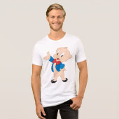 Porky Pig | Klassieke post Tri-Blend Shirt (Voorkant volledig)