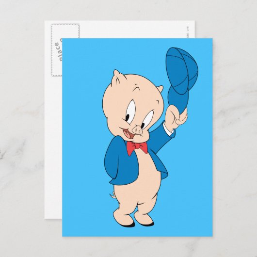 Porky Pig | PET Briefkaart (Voorkant / Achterkant)