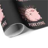 Porky-pine Grappige Porcupine Varken Pun Donker BG Cadeaupapier (Rol Hoek)