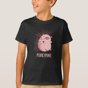 Porky-pine Grappige Porcupine Varken Pun Donker BG T-shirt