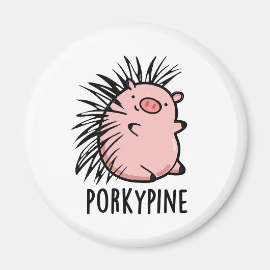 Porky-pine Grappige Porcupine Varken Pun Magneet (Voorkant)