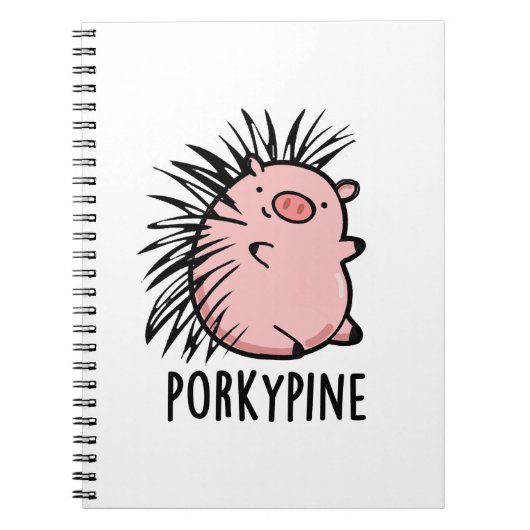 Porky-pine Grappige Porcupine Varken Pun Notitieboek (Voorkant)