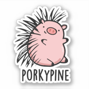 Porky-pine Grappige Porcupine Varken Pun Sticker