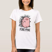 Porky-pine Grappige Porcupine Varken Pun T-shirt (Voorkant)
