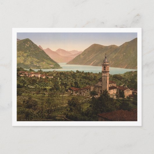 Porlezza City Uitzicht, Lombardije, Italië Briefkaart (Voorkant)