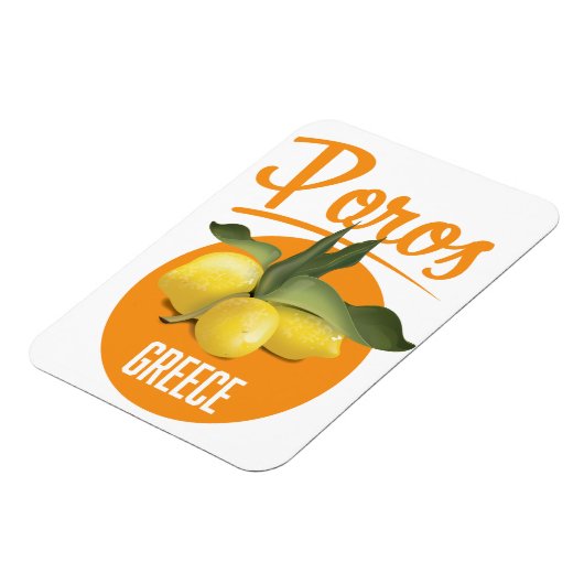 Poros Griekenland reisposter Art Print Magneet (Linkerzijde)