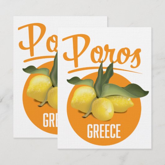 Poros Griekenland reisposter Kunstprint (Voorkant / Achterkant)