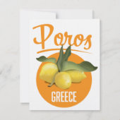 Poros Griekenland reisposter Kunstprint (Achterkant)