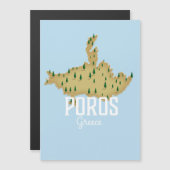 Poros Griekse kaart geïllustreerde reisposter (Voorkant / Achterkant)