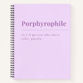 Porphyrophile: Lavendel Notitieboek voor Paarse li (Voorkant)