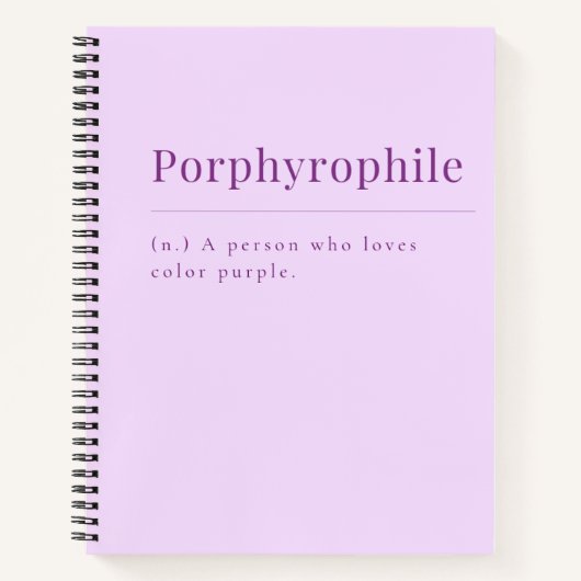 Porphyrophile: Lavendel Notitieboek voor Paarse li (Voorkant)