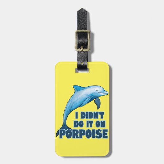 Porpoise Funny animal pun Bagagelabel (Voorkant verticaal)
