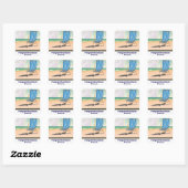 Porquerolles eiland Frankrijk reisposter Vierkante Sticker (Vel)