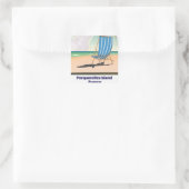 Porquerolles eiland Frankrijk reisposter Vierkante Sticker (Tas)