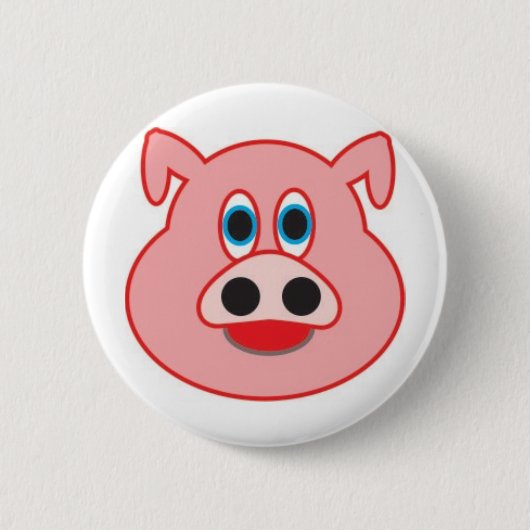 Porquinho desenho de ilustração didático pedagógic ronde button 5,7 cm (Voorkant)