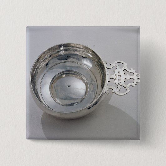 Porringer, 1760 vierkante button 5,1 cm (Voorkant)