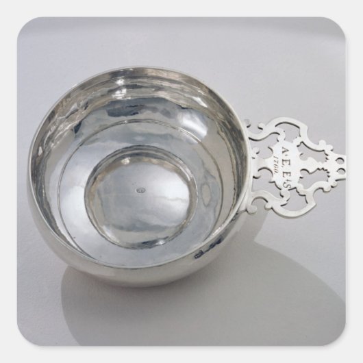 Porringer, 1760 vierkante sticker (Voorkant)