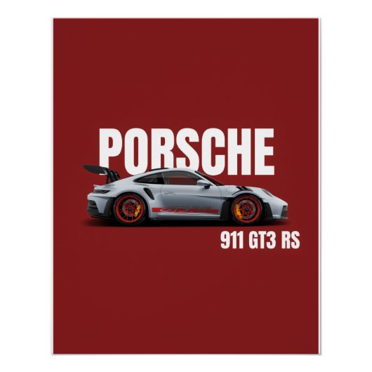 Porsche 911 GT3 RS-digitaal Perfect Poster (Voorkant)