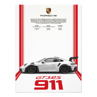 Porsche 911 GT3 RS Specificaties Poster
