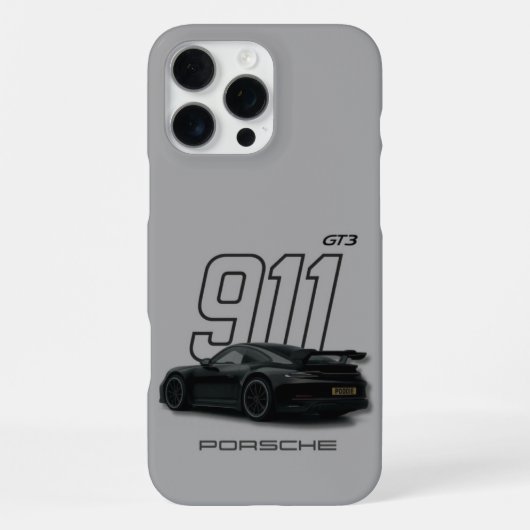 Porsche 911 GT3 telefoonhoes – Slank grijs design iPhone Hoesje (Achterkant)