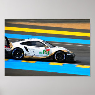 Porsche 911 RSR no91 24 uur van Le Mans 2019 Poster