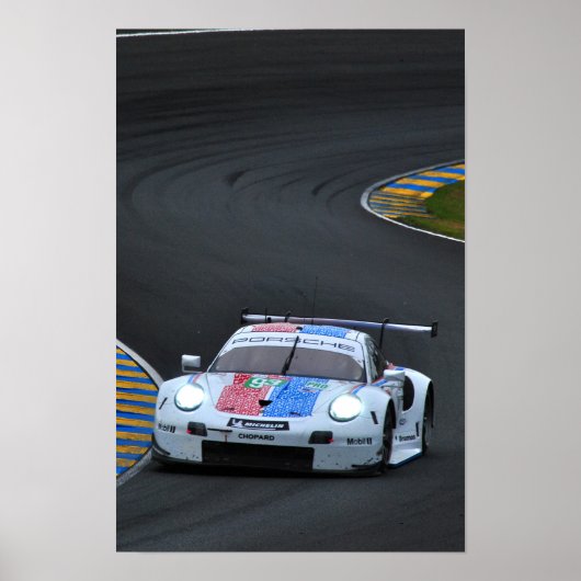 Porsche 911 RSR no93 24 uur van Le Mans 2019 Poster (Voorkant)