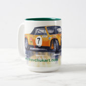 Porsche 914-6 GT Rally Tweekleurige Koffiemok (Voorkant links)