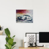 Porsche, art poster (Thuiskantoor)