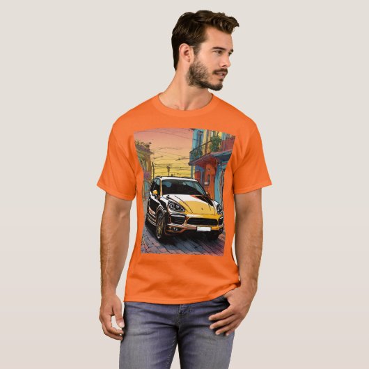 Porsche Cayenne Mannen basic T-shirt (Voorkant volledig)