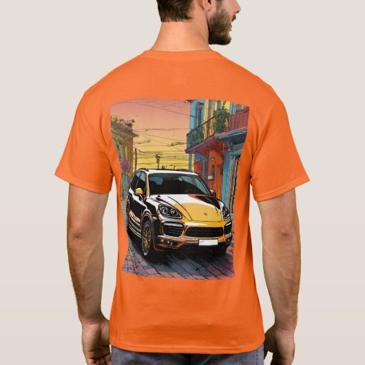 Porsche Cayenne Mannen basic T-shirt (Achterkant)