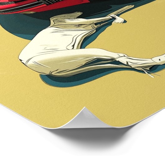 Porsche en hond poster (Hoek)