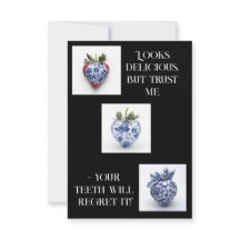 Porselein Aardbei Flat Dank u kaart