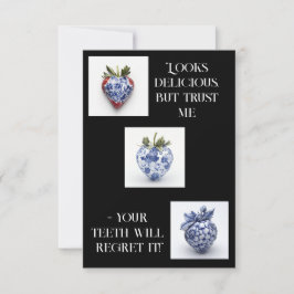 Porselein Aardbei Flat Dank u kaart