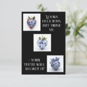 Porselein Aardbei Flat Dank u kaart (Staand voorkant)