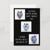 Porselein Aardbei Flat Dank u kaart (Voorkant / Achterkant)