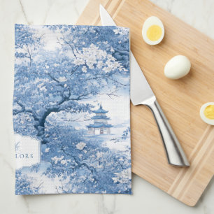 Porselein Blauw Chinoiserie Patroon ID1094 Theedoek