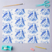 Porselein Blauwe Peacocks Decoupage Tissuepapier (Craft)