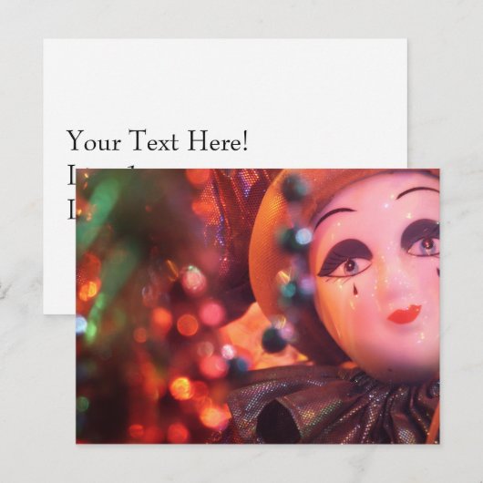 Porselein Clown Custom Briefkaart (Voorkant / Achterkant)