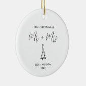 Porselein Eerste Kerstmis als Mr en Mrs Keramisch Ornament (Rechts)