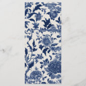 Porselein Elegantie Bloementuin Trouwen Menu (Achterkant)