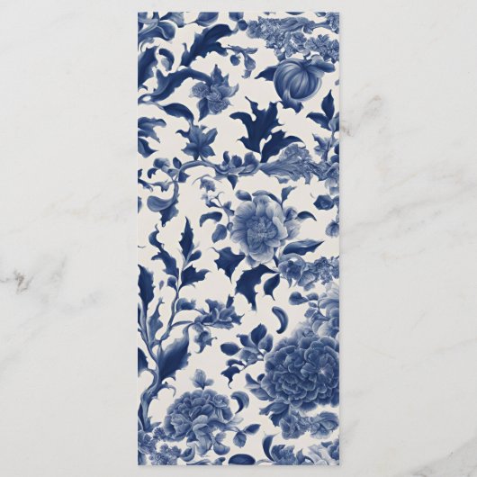 Porselein Elegantie Bloementuin Trouwen Menu (Achterkant)