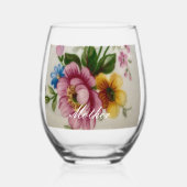 Porselein Geïnspireerd Bloemen Drinkware Set Wijnglas Zonder Voet (Voorkant)